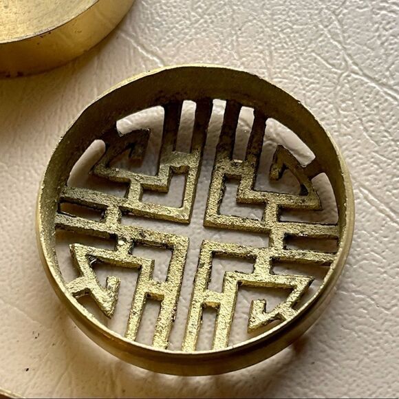 Vintage Brass Incense Burner Tower Ash Stamp Stackable with Handle - Picture 11 of 14